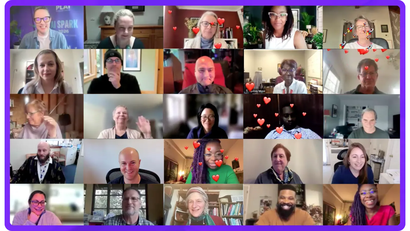 The PLAIground community on Zoom during a live session